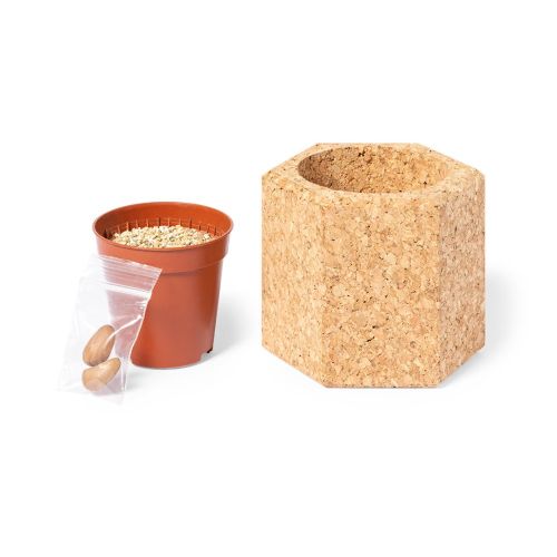Cork flowerpot with seeds - Image 3